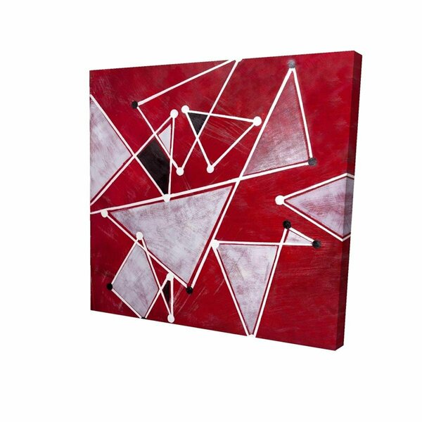 Fondo 32 x 32 in. White Triangles on Red Background-Print on Canvas FO2798587